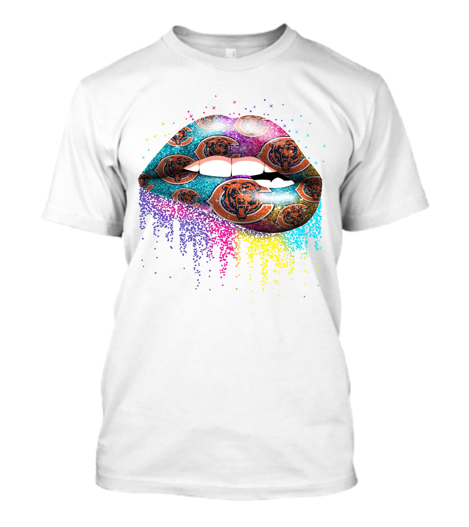 Chicago Bears Glitter Lips T-Shirt