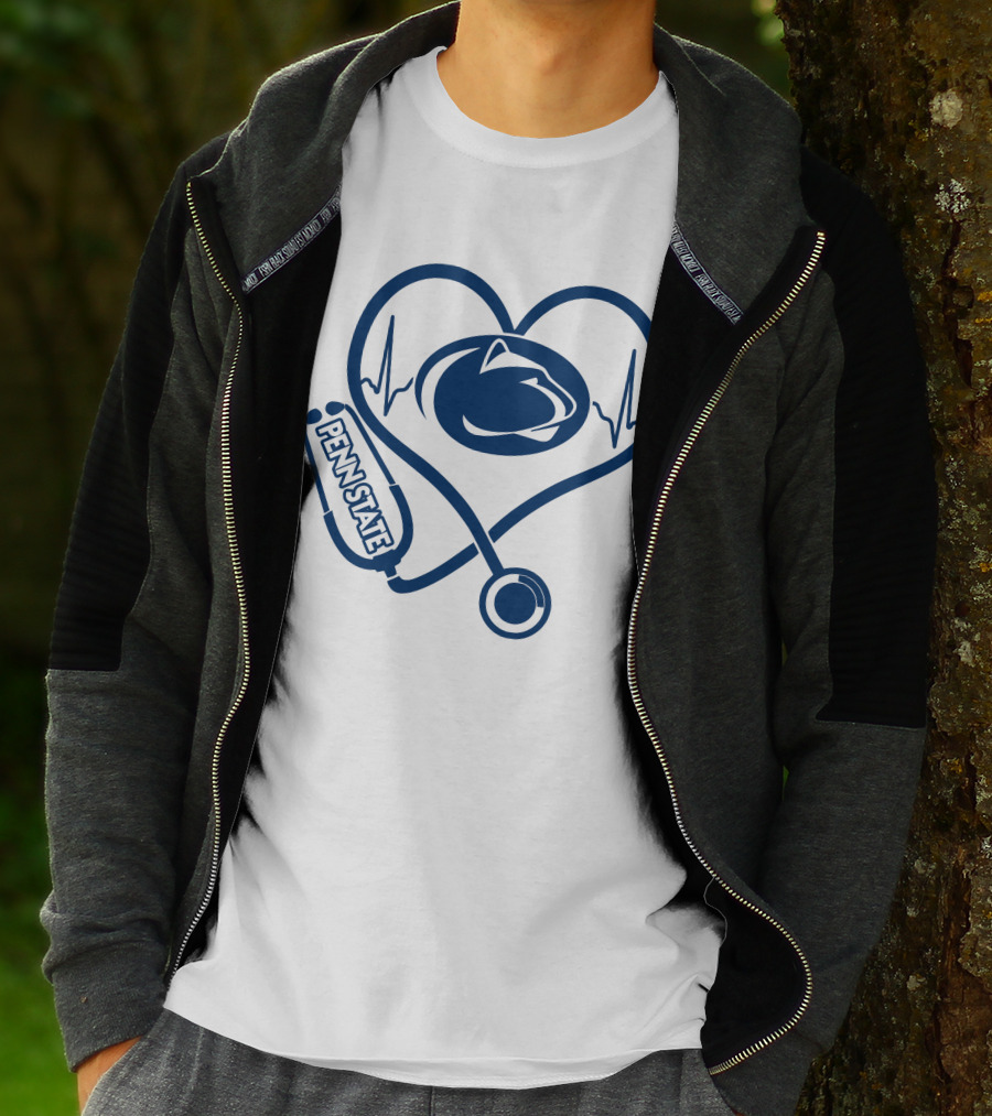 Penn State Nurse Heartbeat Logo Stethoscope T-Shirt