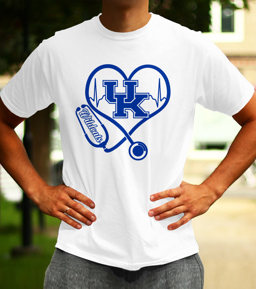 Uk Wildcats Heartbeat Stethoscope Nurse Kentucky T-Shirt