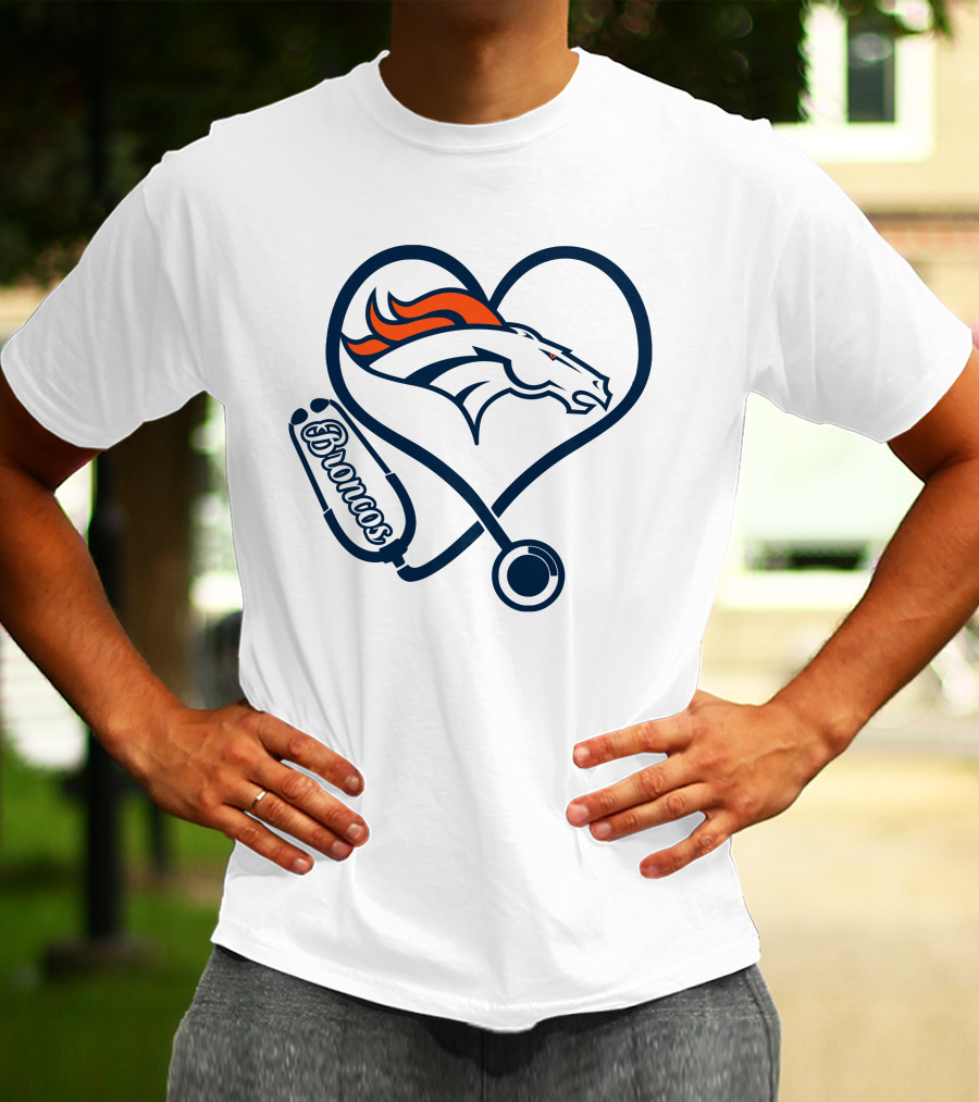Nurse Broncos Heart Stethoscope Denver Broncos T-Shirt