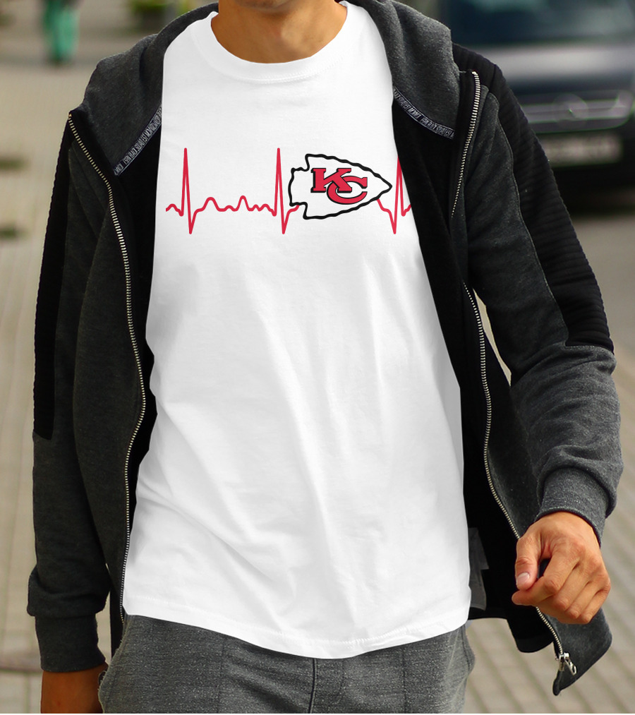 Kansas City Chiefs Heartbeat EKG T-Shirt