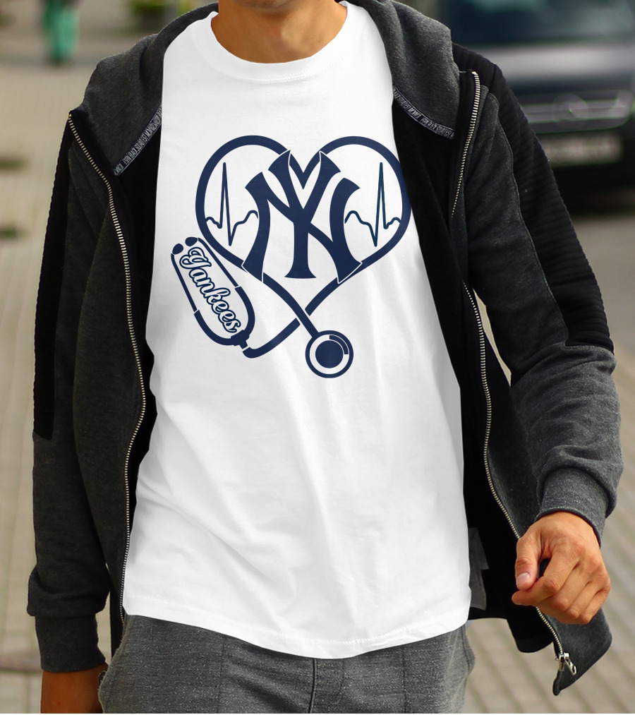 Yankees Love Ny Heartbeat Stethoscope T-Shirt